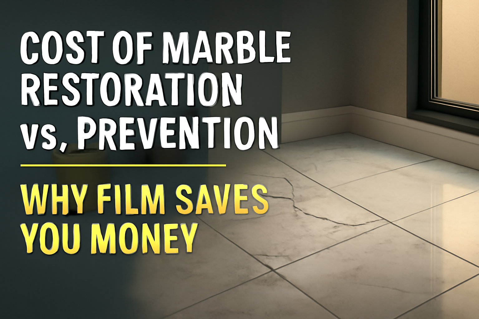 Cost of Marble Restoration vs. Prevention: Why Film Saves You Money